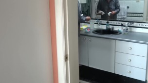 Double camera, stepson cums in my ass with jeans on, full milk