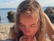 Babe Gets Fucked and Creampied on the Beach - Amateur Couple Mira David 3/16