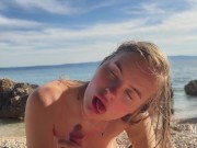 Babe Gets Fucked and Creampied on the Beach - Amateur Couple Mira David 5/16
