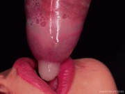 CLOSE UP: BEST Milking MOUTH made You CUM TWICE in CONDOM! Broke the CONDOM and Got All CUM! BLOWJOB 11/16