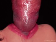 CLOSE UP: BEST Milking MOUTH made You CUM TWICE in CONDOM! Broke the CONDOM and Got All CUM! BLOWJOB 3/16