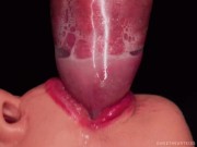 CLOSE UP: BEST Milking MOUTH made You CUM TWICE in CONDOM! Broke the CONDOM and Got All CUM! BLOWJOB 7/16