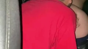 Cruising straight uber driver fucks young virgin twink in his car and cums inside ass anal creampie