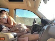 Hot Couple CAUGHT Fucking in the Drivers Seat- Take it Back Home to Finish with a Deep Creampie 7/16