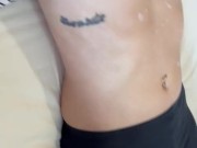 he comes to wake me up with his cock in my mouth and cum on my small tits 16/16