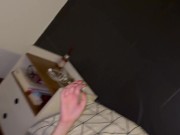 My quick Handjob made him so much cum over me - POV 13/16