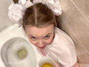 My stepdaddy pissed on me in the toilet and made me drink his urine 13/16