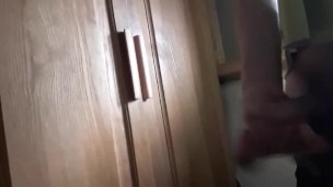 Jerking off and cumming while work due to so biggest horny