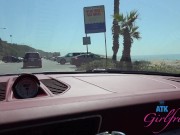 OV with beach babe Summer Vixen fingering her pussy and making herself cream in the car 13/16