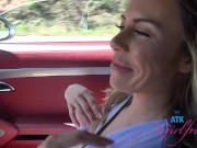 OV with beach babe Summer Vixen fingering her pussy and making herself cream in the car 9/16