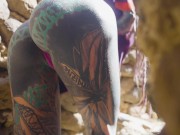 OUTDOOR loud ANAL fuck - hippie girl gets ass banged and covered with cum 8/16