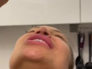 Naked Monika Fox Makes Orange Juice & Squeezes Juice On Herself 6/16