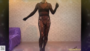 dance-striptease-hands free cum in nylon
