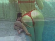 Lina Mercury swimming sexually in the pool 8/16