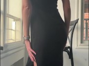 Sexy MILF lifts her legs on the balcony and sweetly masturbates her pussy in front of the window 7/16