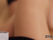 DYKE4K. Sweet GFs in transparent pantyhose love to lick legs and pussies 6/16