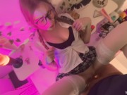 Schoolgirl drew penises instead of homework and was fucked on the table 13/16