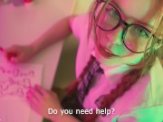 Schoolgirl drew penises instead of homework and was fucked on the table 2/16