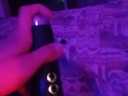 Hot latina squirt while masturbate at mirror