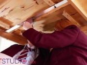 Ellie & Victoria Milk A Guys Cock And Get Their Uniforms Covered In Cum 4/16