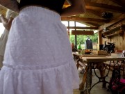 Hot and horny Leon Lambert Girls without underwear have a BBQ Party Outdoors within Short Skirt Summer Dress 10/16