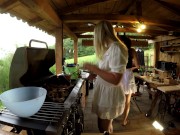 Hot and horny Leon Lambert Girls without underwear have a BBQ Party Outdoors within Short Skirt Summer Dress 5/16