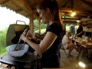 Hot and horny Leon Lambert Girls without underwear have a BBQ Party Outdoors within Short Skirt Summer Dress 7/16