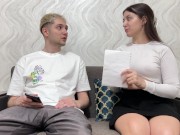 Step Sis Came Home From School and Asked Step Bro to Help with Homework But He Want Handjob For It!! 1/16