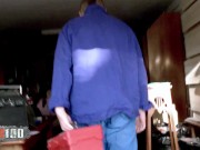 Hot Brazilian Blonde Anita Ribeiro in tight wetlook leggings fucked by Terry Kemaco 1/16