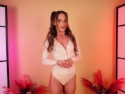 Nude and White Bodysuit Lingerie Try On with Hannahjames710 13/16