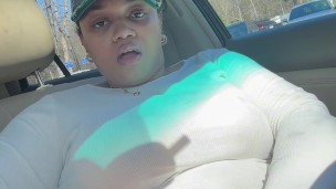 making myself cream&squirt on a road trip