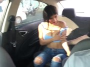 I'm changing my shirt in the Uber and my boyfriend touches my tits 5/16