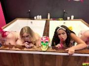 Wet joy in the whirlpool - four amateurs play together 9/16