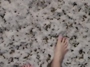 Pink toes walking in freezing cold snow 3/16