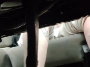 Smashing peanut butter in my Trucks pedals getting the stickiness all over (front & back view) 4/16