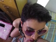 Cum on heart-shaped glasses