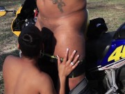 HD- Layla Perez got so turned on by the bike ride, she returned the favor with some sloppy head 13/16