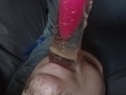 Choking his slutty bitch ass with my huge pink cock!! 7/16