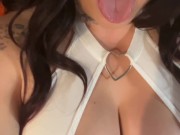 Tattoobabie looks hot rubbing her pink wet pussy