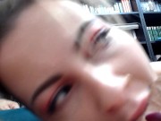 POV Close-Up: Sexy Girl Sucks, Licks Balls & Swallows Big Creampie – Cigarette & Drink 10/16