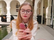 Hotel Manager Secretly Wanted To Fuck Her Guest and Get His Cum On Her Glasses and Face 4/16