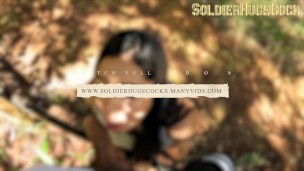 My friend gives me a blowjob outdoors