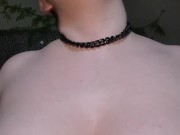 Sucking my own natural big tits - nipple self suck 4/16