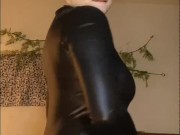 Cum with me leather bodysuit GFE joi cum together 4/16