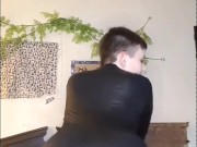 Cum with me leather bodysuit GFE joi cum together 9/16