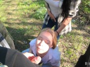 Brunette Makes Her Friend To Suck Stranger 14/16