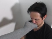 Tiffany press her stinky socks on the nose of her home slave and him to sniff them. She push her sweaty socks against 1/16