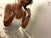 Sexy stewardess cummed hard on the plane toilet 10’000m alt when she flew on vacation with her lover 16/16