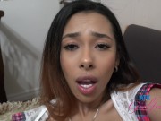 Kalani Luana dressed as a schoolgirl works cock with her pretty tight mouth 10/16