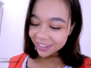 Sweetest Tiny Brunette Teases and Rides Dick New Teen Casting 8/16